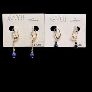 Pair Of Carole Gold Tone Pierced Dangling Earrings (4836)